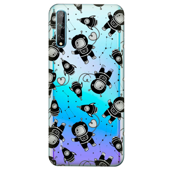 

Прозрачный силиконовый чехол iSwag для Huawei Y8p с рисунком - Космонавты (KS4194)