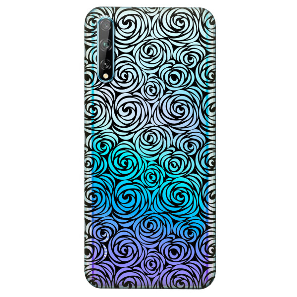 

Прозрачный силиконовый чехол iSwag для Huawei Y8p с рисунком - Черные узоры (KS4198)