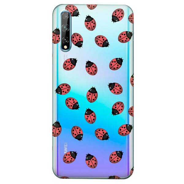 

Прозрачный силиконовый чехол iSwag для Huawei Y8p с рисунком - Божьи коровки (KS4208)