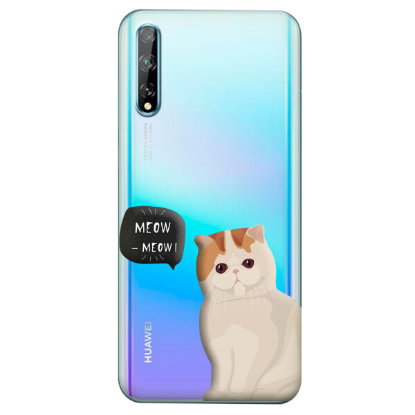 

Прозрачный силиконовый чехол iSwag для Huawei Y8p с рисунком - Котенок (KS4217)