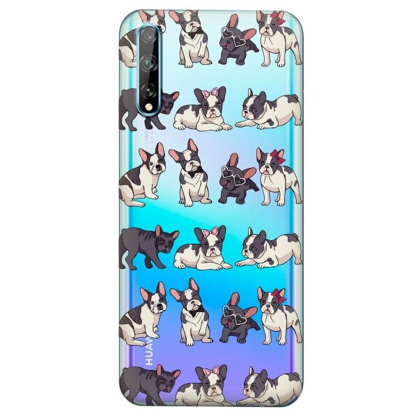 

Прозрачный силиконовый чехол iSwag для Huawei Y8p с рисунком - Маленькие бульдоги (KS4233)