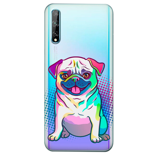 

Прозрачный силиконовый чехол iSwag для Huawei Y8p с рисунком - Мопс (KS4235)