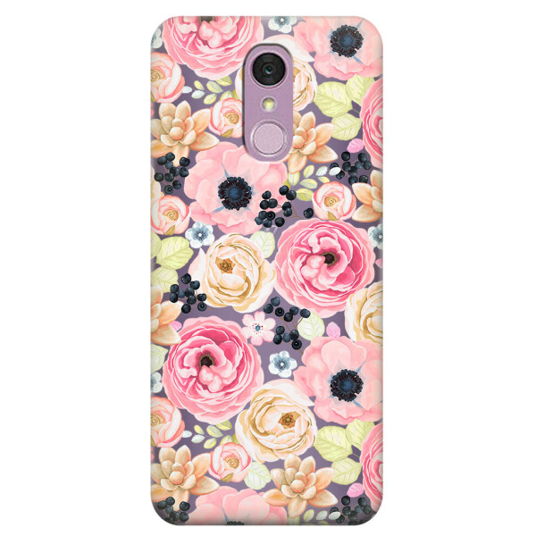 

Прозрачный силиконовый чехол iSwag для LG Q7 с рисунком - Цветочный букет (H501)