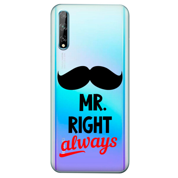 

Прозрачный силиконовый чехол iSwag для Huawei Y8p с рисунком - Mr Right (KS4245)