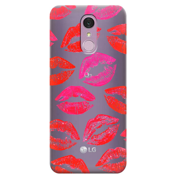 

Прозрачный силиконовый чехол iSwag для LG Q7 с рисунком - Поцелуи (H513)