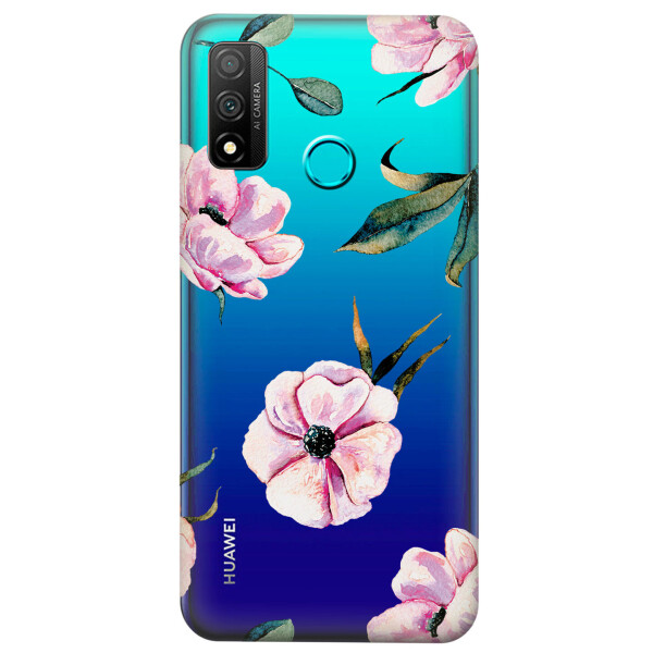 

Прозрачный силиконовый чехол iSwag для Huawei P Smart 2020 с рисунком - Пионы (KS4258)