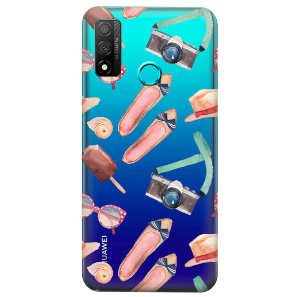 Прозрачный силиконовый чехол iSwag для Huawei P Smart 2020 с рисунком - Женские штучки (KS4265)
