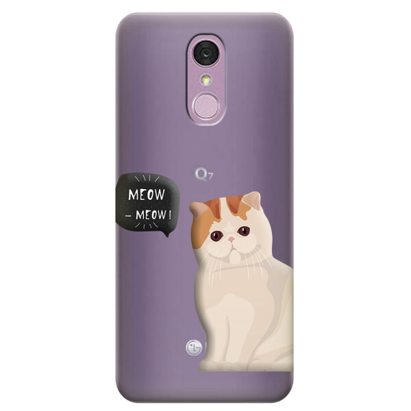 

Прозрачный силиконовый чехол iSwag для LG Q7 с рисунком - Котенок (H537)