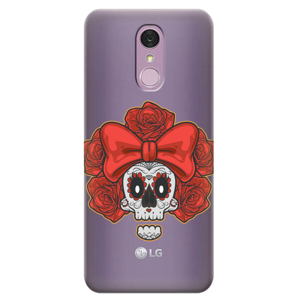 

Прозрачный силиконовый чехол iSwag для LG Q7 с рисунком - Готический череп (H549)