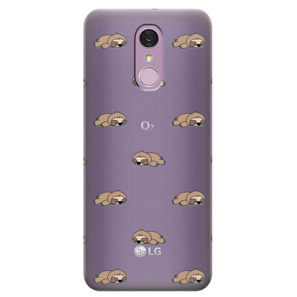 

Прозрачный силиконовый чехол iSwag для LG Q7 с рисунком - Спящие ленивцы (H561)