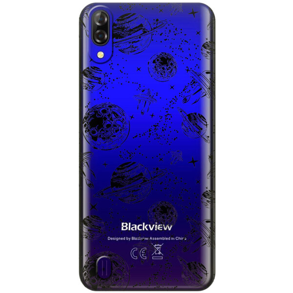 

Прозрачный силиконовый чехол iSwag для Blackview A60 с рисунком - Космос (H574)