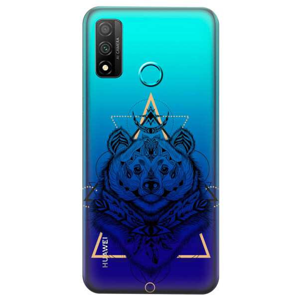 

Прозрачный силиконовый чехол iSwag для Huawei P Smart 2020 с рисунком - Медведь индеец (KS4309)