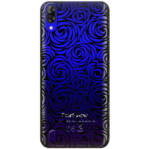 

Прозрачный силиконовый чехол iSwag для Blackview A60 с рисунком - Черные узоры (H584)
