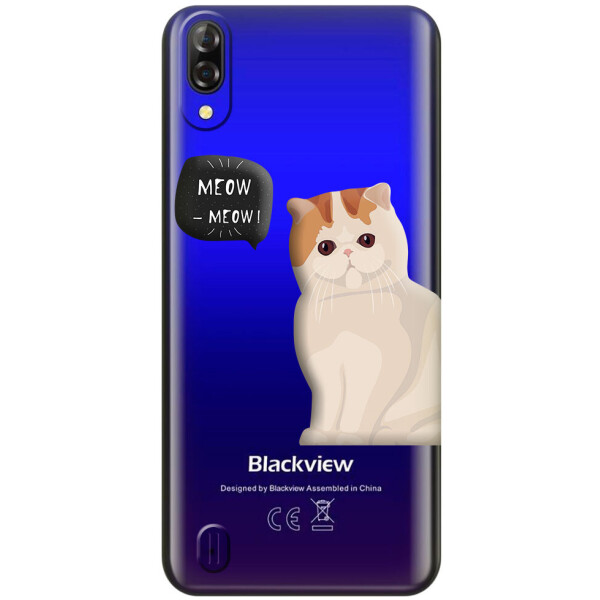 

Прозрачный силиконовый чехол iSwag для Blackview A60 с рисунком - Котенок (H603)