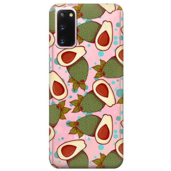 

Прозрачный силиконовый чехол iSwag для Samsung Galaxy S20 с рисунком - Авокадо (M1009)