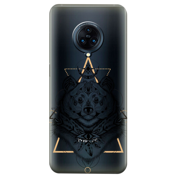 

Прозрачный силиконовый чехол iSwag для Vivo NEX 3 с рисунком - Медведь индеец (KS4384)