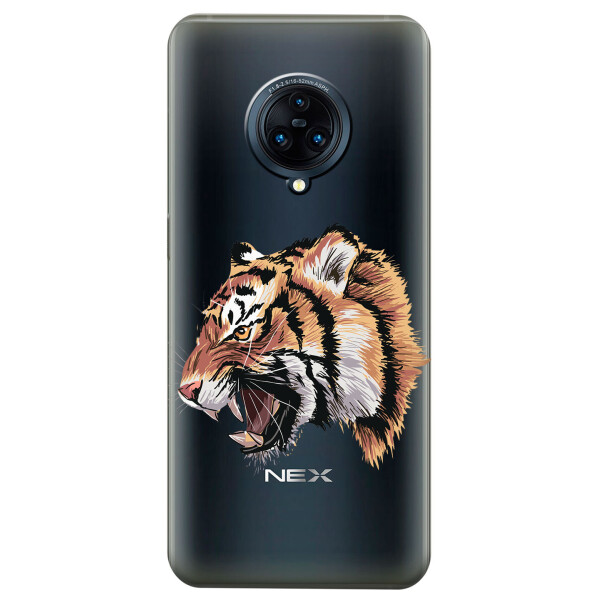 

Прозрачный силиконовый чехол iSwag для Vivo NEX 3 с рисунком - Тигр (KS4388)