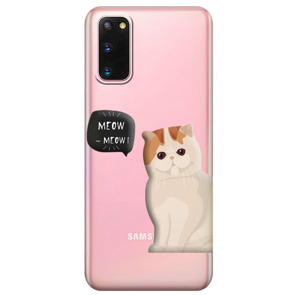 

Прозрачный силиконовый чехол iSwag для Samsung Galaxy S20 с рисунком - Котенок (M1041)