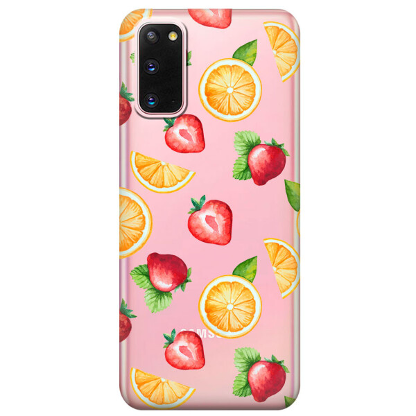 

Прозрачный силиконовый чехол iSwag для Samsung Galaxy S20 с рисунком - Фруктовый дизайн (M1044)