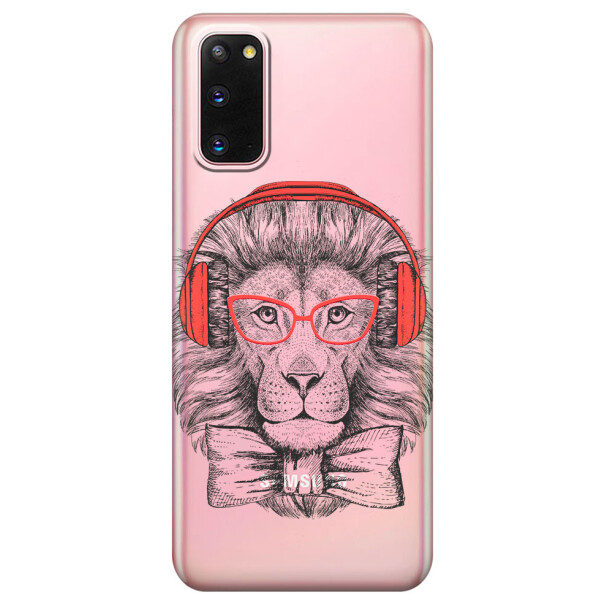 

Прозрачный силиконовый чехол iSwag для Samsung Galaxy S20 Лев (M1056)
