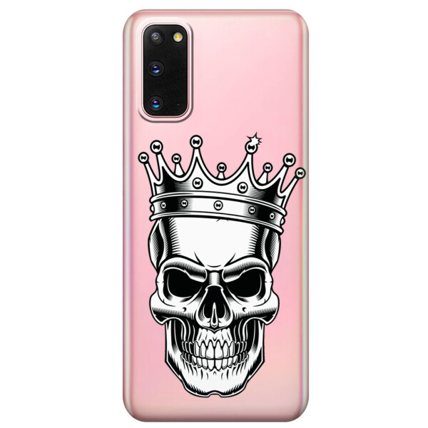 

Прозрачный силиконовый чехол iSwag для Samsung Galaxy S20 Царский череп (M1064)