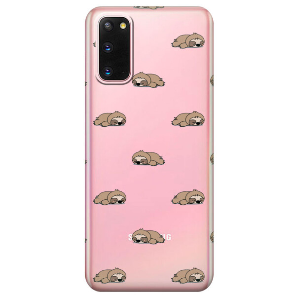 

Прозрачный силиконовый чехол iSwag для Samsung Galaxy S20 Спящие ленивцы (M1065)