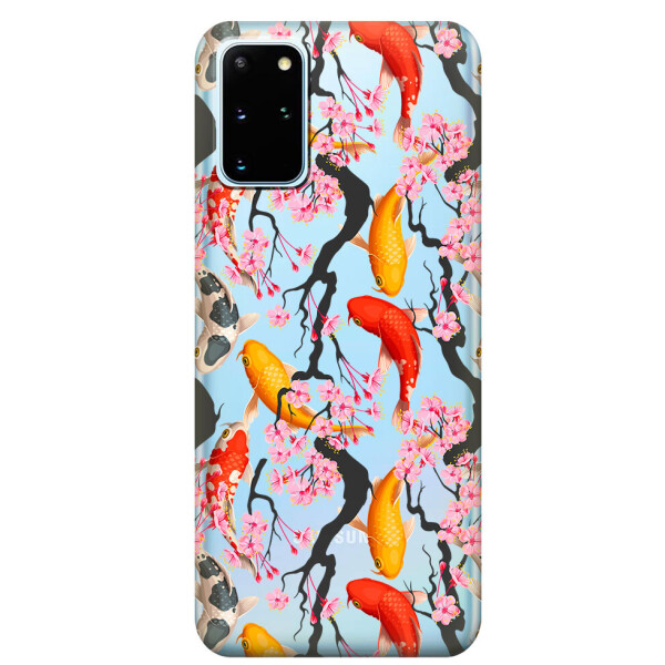 

Прозрачный силиконовый чехол iSwag для Samsung Galaxy S20 Plus Японские рыбы (M1068)