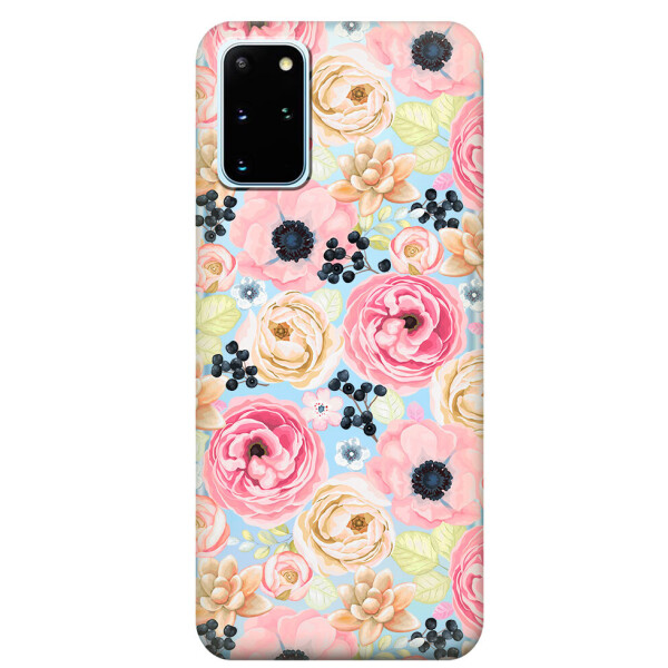 

Прозрачный силиконовый чехол iSwag для Samsung Galaxy S20 Plus Цветочный букет (M1071)