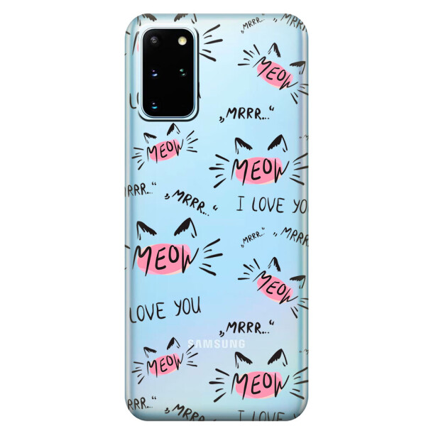 

Прозрачный силиконовый чехол iSwag для Samsung Galaxy S20 Plus Кошачьи мордочки (M1076)