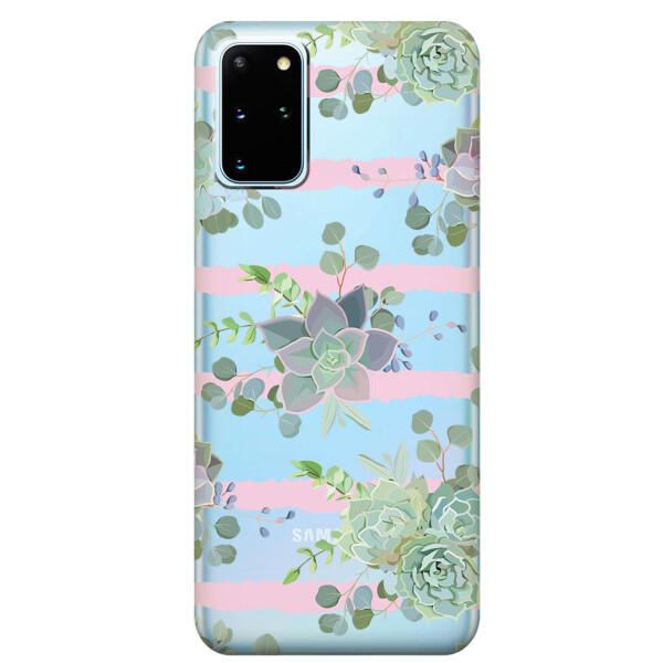 

Прозрачный силиконовый чехол iSwag для Samsung Galaxy S20 Plus Суккуленты (M1081)