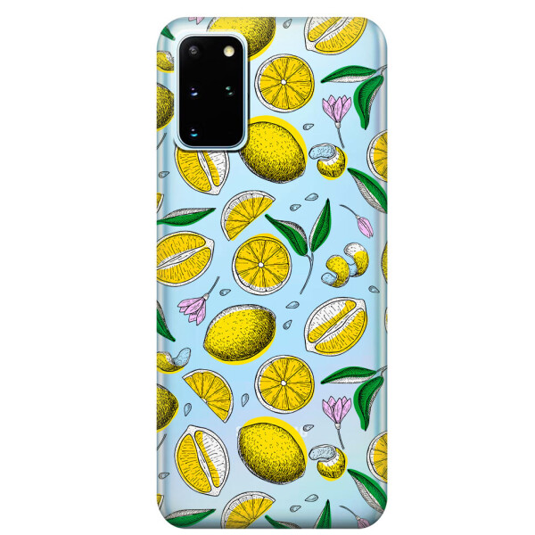 

Прозрачный силиконовый чехол iSwag для Samsung Galaxy S20 Plus Лимоны (M1089)