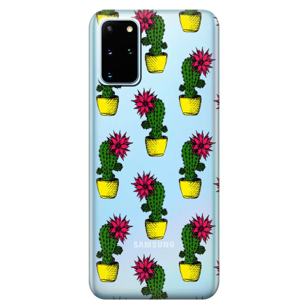 

Прозрачный силиконовый чехол iSwag для Samsung Galaxy S20 Plus Кактусы (M1093)