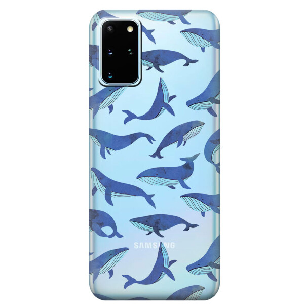 

Прозрачный силиконовый чехол iSwag для Samsung Galaxy S20 Plus Киты (M1099)