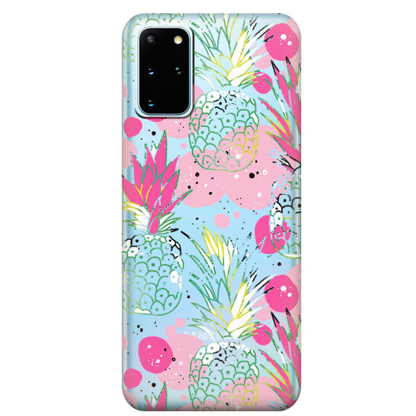 

Прозрачный силиконовый чехол iSwag для Samsung Galaxy S20 Plus Ананасы (M1105)