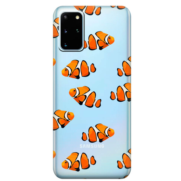 

Прозрачный силиконовый чехол iSwag для Samsung Galaxy S20 Plus Рыбки (M1106)