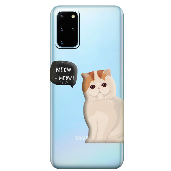 

Прозрачный силиконовый чехол iSwag для Samsung Galaxy S20 Plus Котенок (M1107)