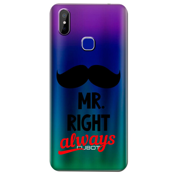 

Прозрачный силиконовый чехол iSwag для Cubot Max 2 с рисунком - Mr Right (KS4470)