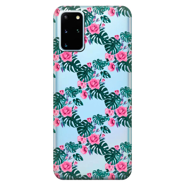 

Прозрачный силиконовый чехол iSwag для Samsung Galaxy S20 Plus Цветочная лиана (M1108)