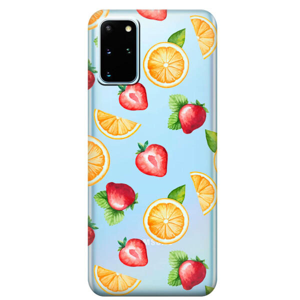 

Прозрачный силиконовый чехол iSwag для Samsung Galaxy S20 Plus Фруктовый дизайн (M1110)