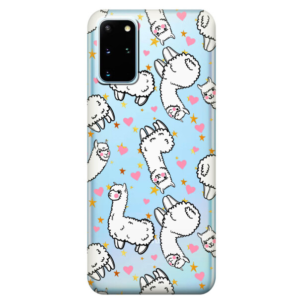 

Прозрачный силиконовый чехол iSwag для Samsung Galaxy S20 Plus Ламы (M1112)