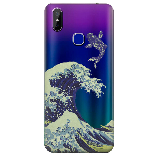 

Прозрачный силиконовый чехол iSwag для Cubot Max 2 с рисунком - Большая волна в Канагаве (KS4475)