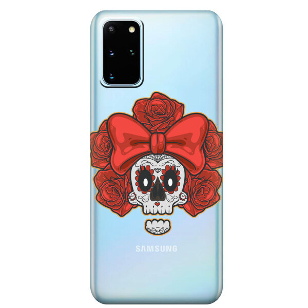 

Прозрачный силиконовый чехол iSwag для Samsung Galaxy S20 Plus Готический череп (M1119)
