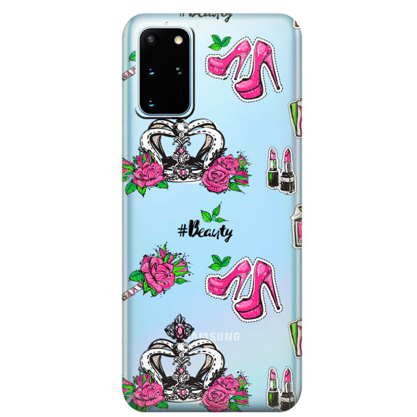 

Прозрачный силиконовый чехол iSwag для Samsung Galaxy S20 Plus Женский дизайн (M1120)