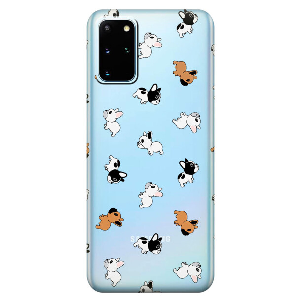 

Прозрачный силиконовый чехол iSwag для Samsung Galaxy S20 Plus Французские бульдоги (M1129)
