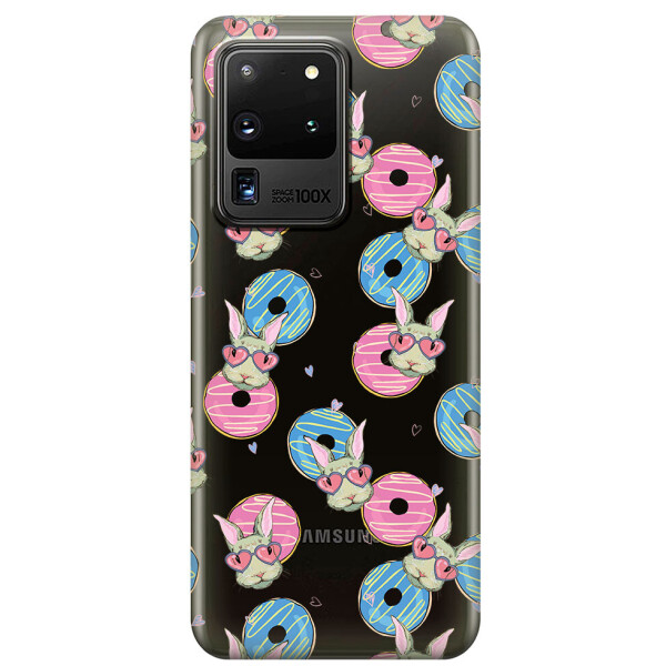

Прозрачный силиконовый чехол iSwag для Samsung Galaxy S20 Ultra Зайчики (M1136)