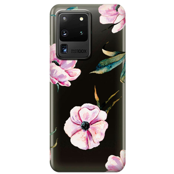 

Прозрачный силиконовый чехол iSwag для Samsung Galaxy S20 Ultra Пионы (M1139)