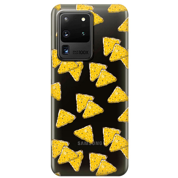 

Прозрачный силиконовый чехол iSwag для Samsung Galaxy S20 Ultra Чипсы (M1143)