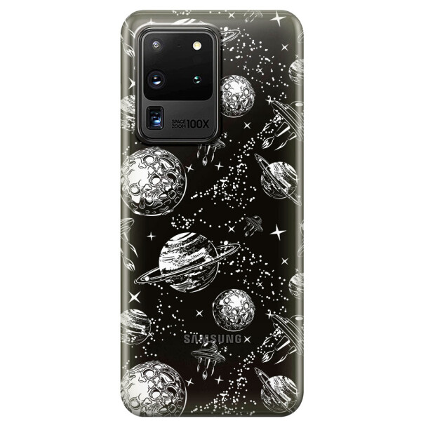

Прозрачный силиконовый чехол iSwag для Samsung Galaxy S20 Ultra Космос (M1144)