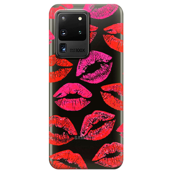 

Прозрачный силиконовый чехол iSwag для Samsung Galaxy S20 Ultra Поцелуи (M1149)