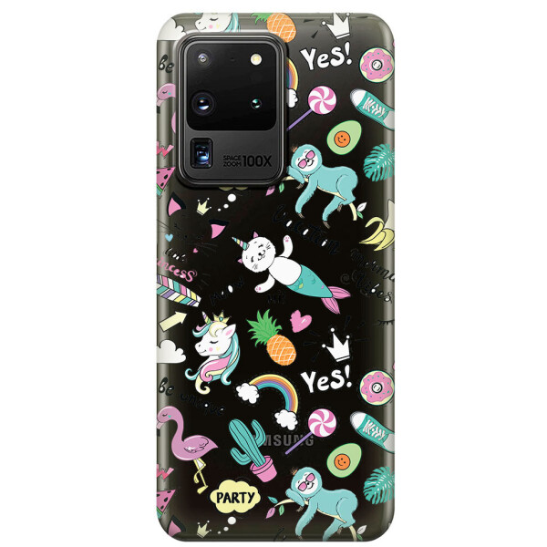 

Прозрачный силиконовый чехол iSwag для Samsung Galaxy S20 Ultra Летнее настроение (M1153)